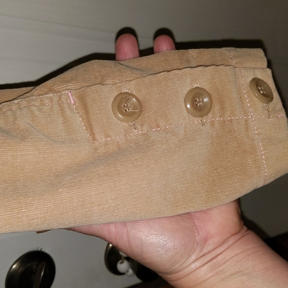 Juniors Plugg Tan Corduroy Cropped L/S Jacket w/front button & ribbon be… - Picture 7 of 12